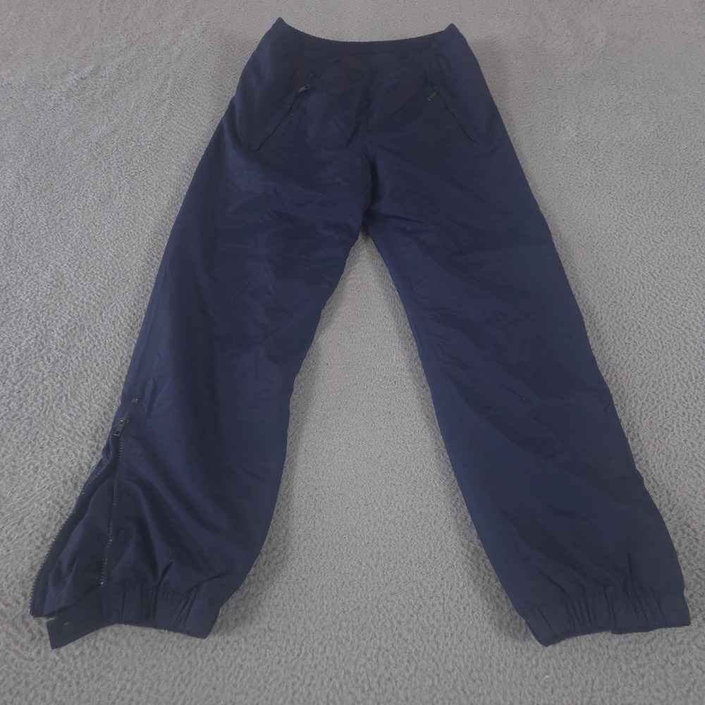 VINTAGE Eddie Bauer Pants Mens Small Navy Blue Nylon Jogger Track Ankle Zip Y2K